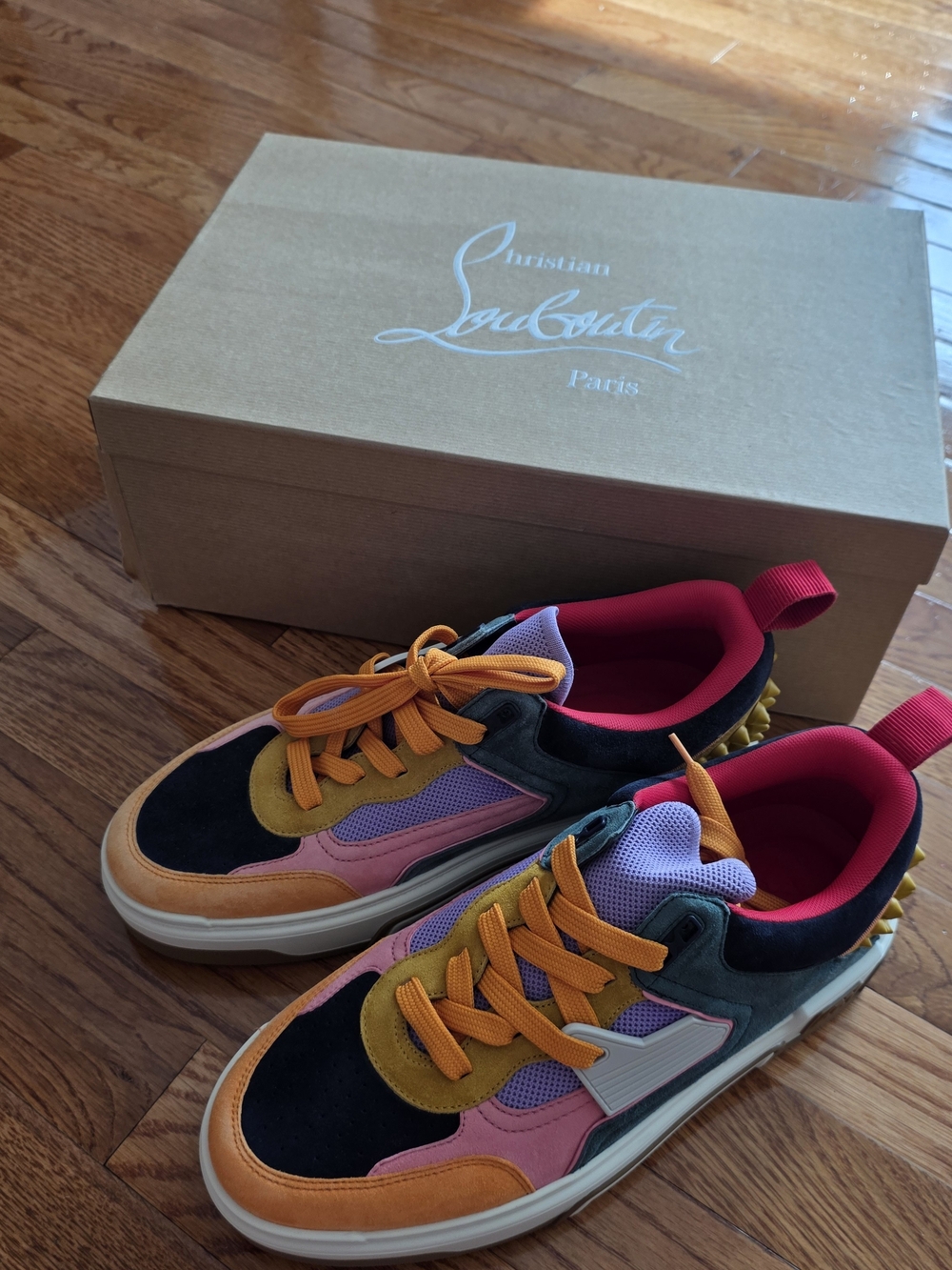 Christian Louboutin Multicolor Mens Sneakers - Orange, Pink, Black, Yellow